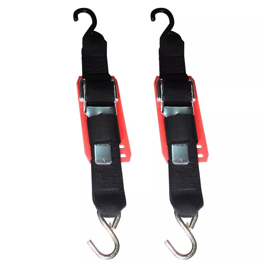Rod Saver Paddle Buckle Trailer Tie-Down w/Vinyl Pad - 2" x 2' - Pair - 2PB2VP