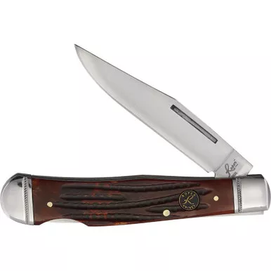 Roper Lockback Trapper Brown Bone Folding Knife