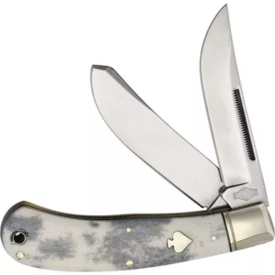 Rough Rider Black Apaloosa Upswept Bullet Bone Knife