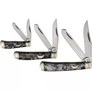 Rough Rider Black Ice Trapper Set with Midnight Pearl Handle