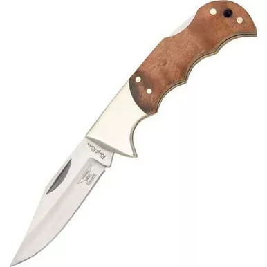 Rough Rider Brown Wood Finger Grooved Lockback Knife