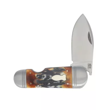 Rough Ryder Reserve Ghost Fish Brown Stag Bone Folding Knife
