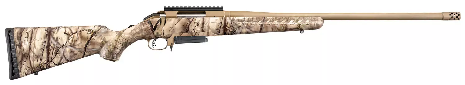 Ruger American 308 Win. Rifle 22" 3+1 GO Wild Camo/Burnt Bronze Cerakote