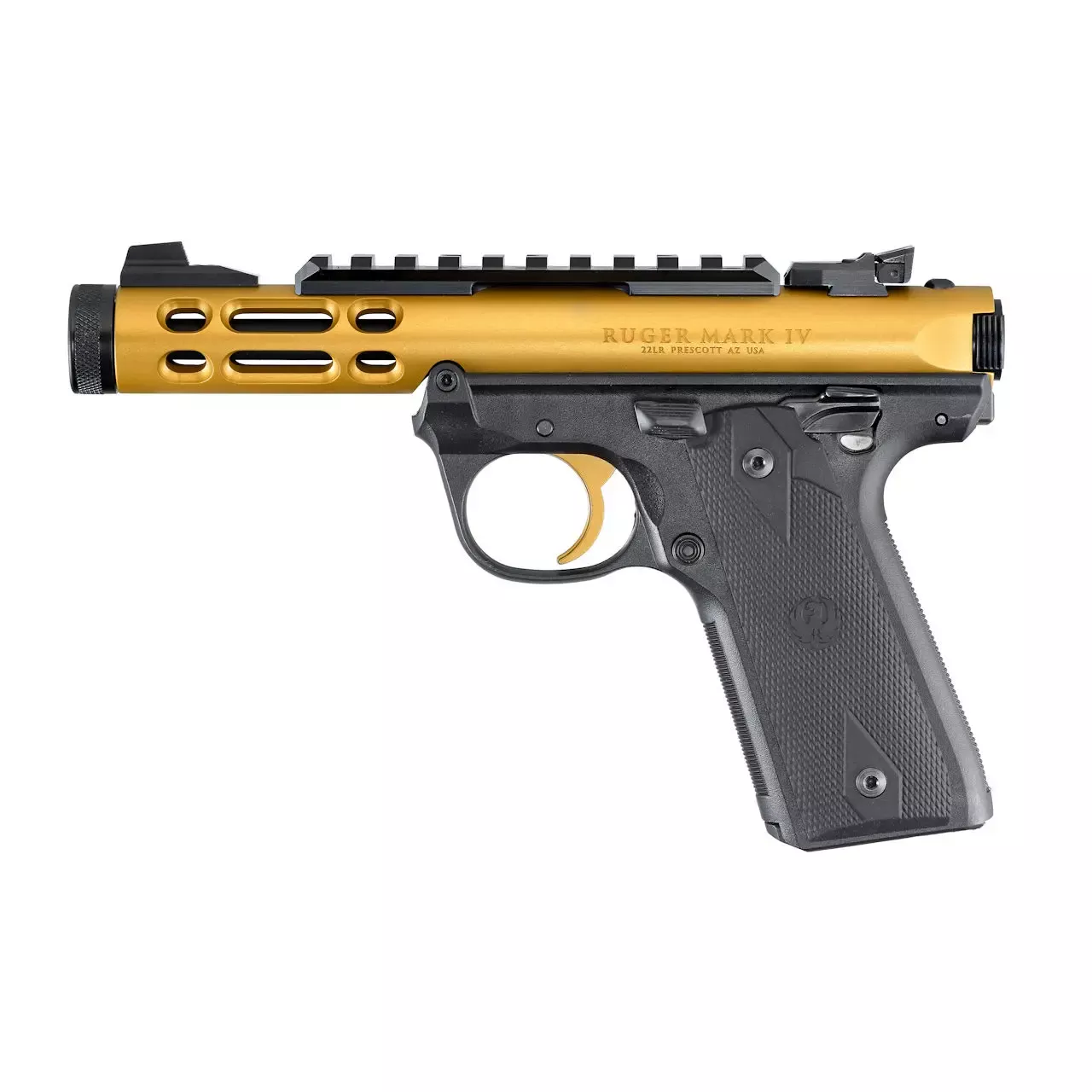 Ruger Mark IV 22/45 Lite 22LR 4.4″ Gold Pistol