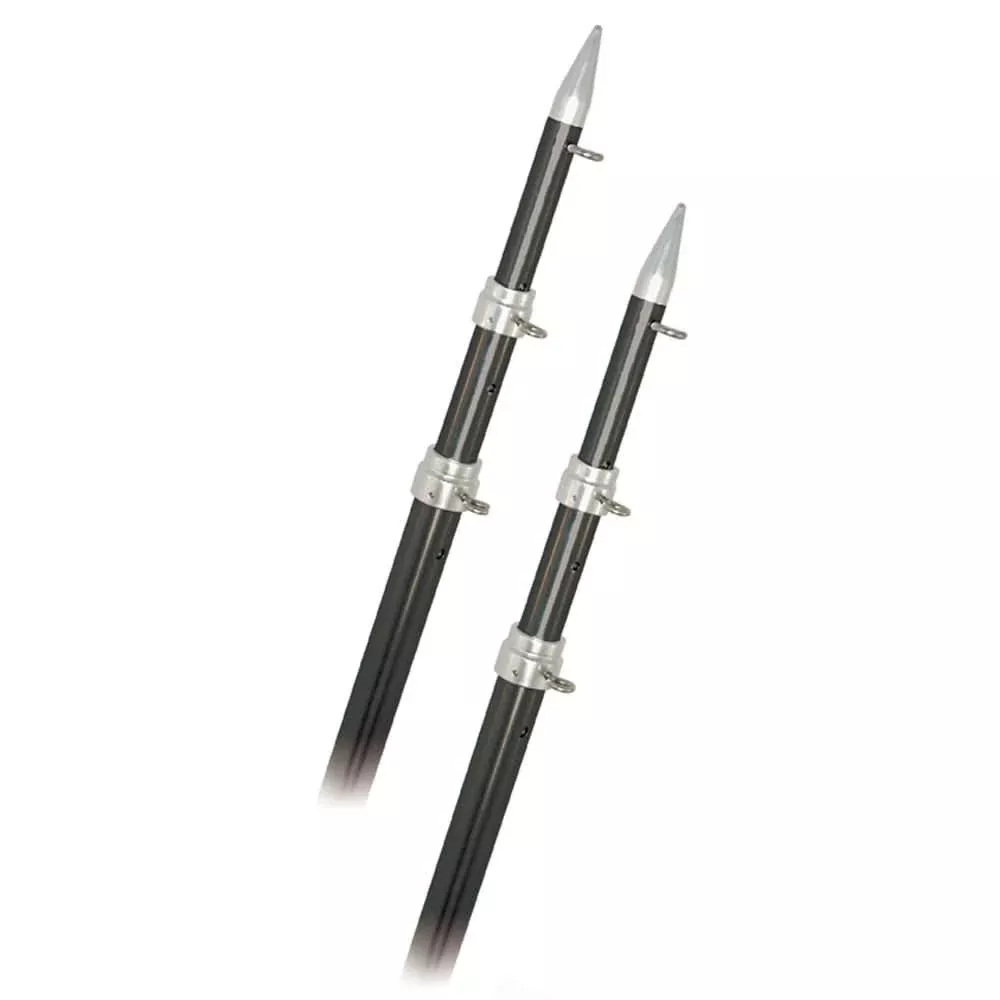 Rupp 15′ Fixed Carbon Fiber Outrigger Poles 1.5″ – Silver [A0-1500-CF]
