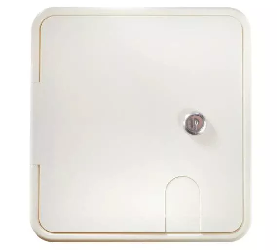 RV Designer Polar White Rectangular Electric Cable Hatch 8.5"H x 8"W • B152