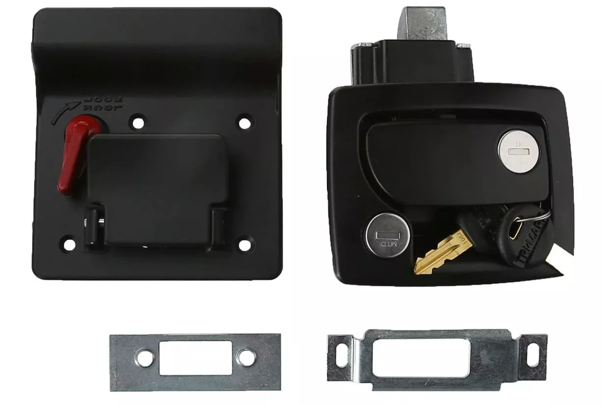 RV Designer TriMark Trailer Latch With Deadbolt - Black• T500
