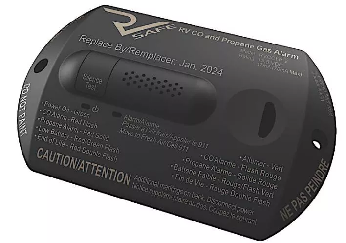 RV Safe Propane Gas & CO Detector/Alarm - Black• RVCOLP-2B