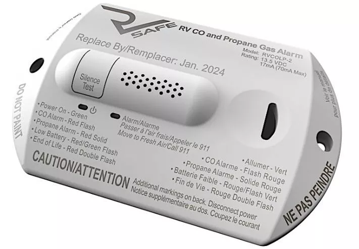 RV Safe Propane Gas & CO Detector/Alarm – White• RVCOLP-2W