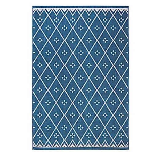 Safavieh Courtyard Collection Outdoor 5’3″X7’7″ Medium Rectangle Rug – Navy/Light Beige• CY6303-258-5