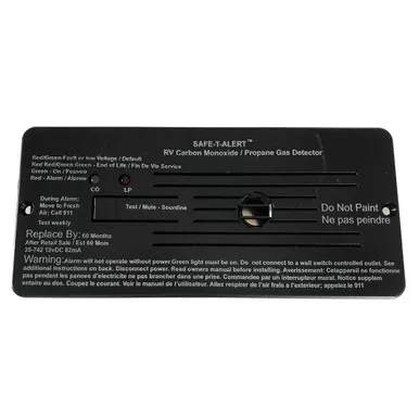 Safe-T-Alert Black Flush Mount CO Propane Alarm