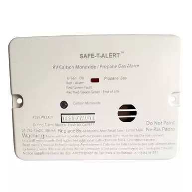 Safe-T-Alert Mini White Flush Mount CO Propane Alarm