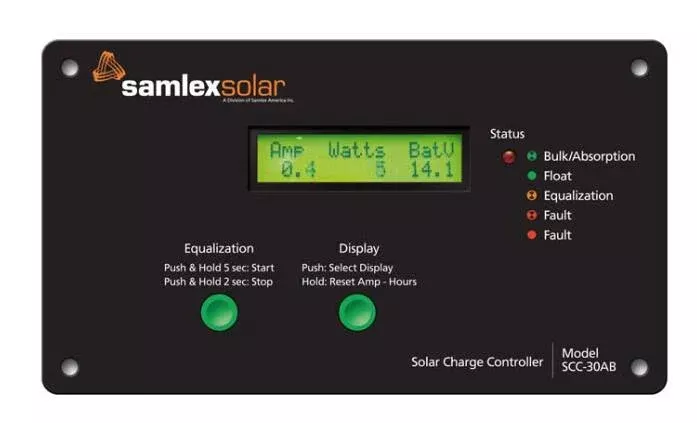 Samlex 30Amp Solar Charge Controller• SCC-30AB
