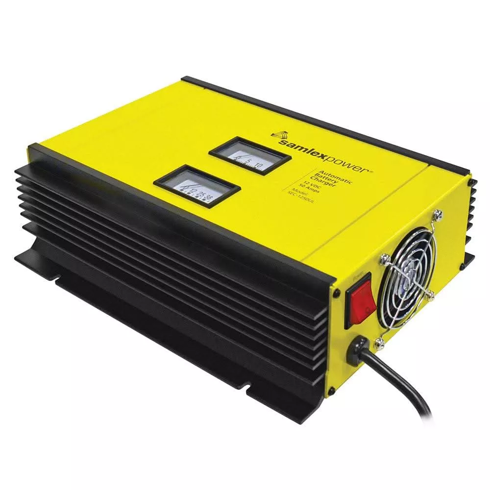 Samlex 50A Battery Charger - 12V - 2-Bank - 3-Stage with Dip Switch and Lugs - Includes Temp Sensor - SEC-1250UL