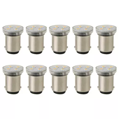 Scandvik 41171 Wafer BA15d Warm White Bulb, 10-Pack