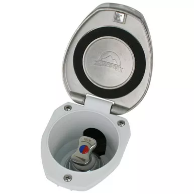 Scandvik SS Recessed T-Handle Mixing Valve, White Cup