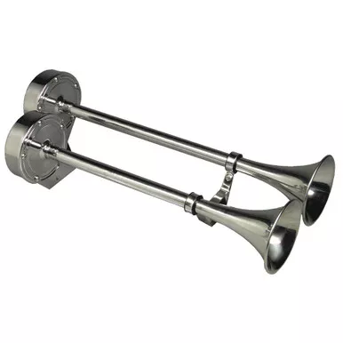 Schmitt Marine Deluxe Stainless Dual Trumpet Horn 12V