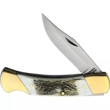 Schrade Stag Lockback Pocket Knife with Case