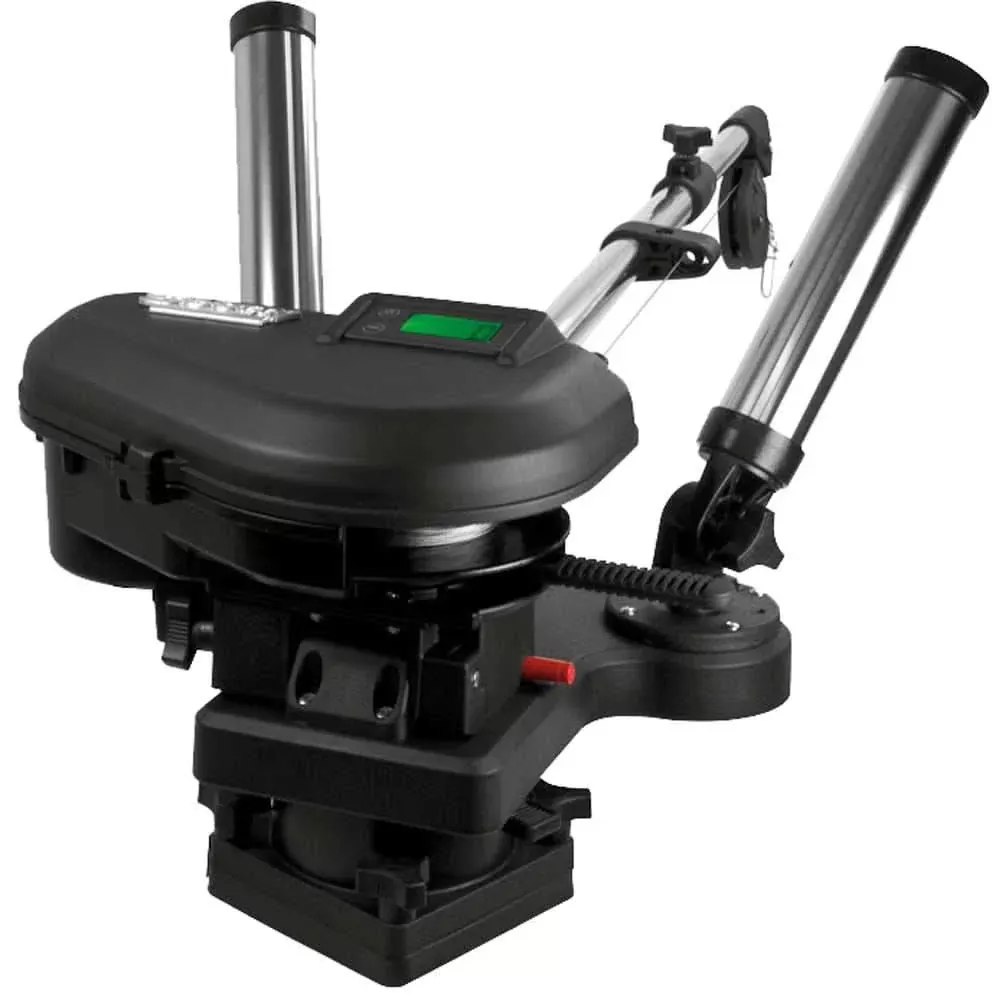 Scotty 2116 HP Depthpower Electric Downrigger 60″ SS Telescoping Boom w/Swivel Base – Dual Rod Holder [2116]