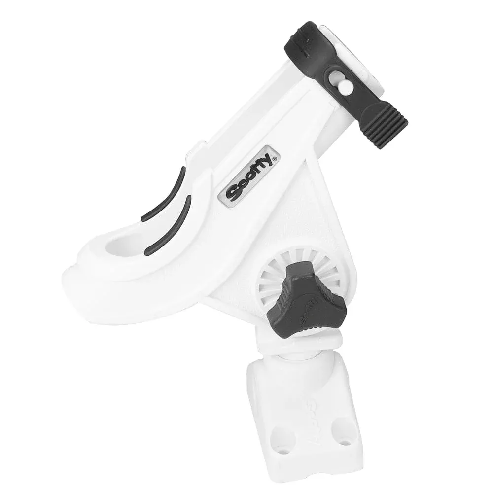 Scotty 280 Bait Caster/Spinning Rod Holder w/241 Deck/Side Mount – White