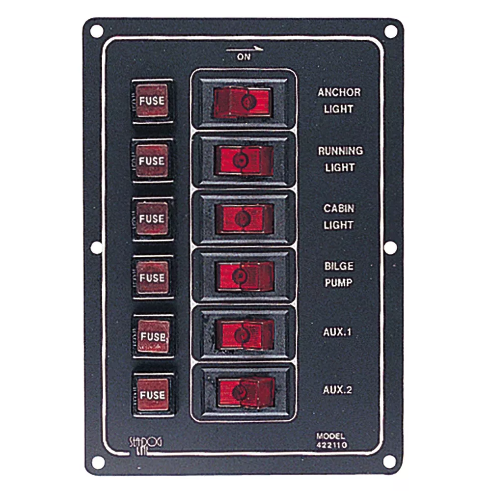 Sea-Dog Aluminum Switch Panel Vertical – 6 Switch