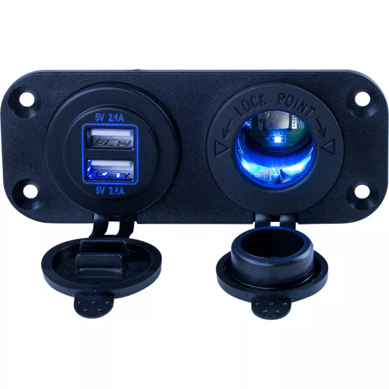 Sea-Dog Double USBPower Socket Panel
