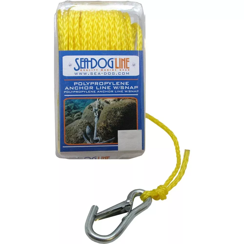 Sea-Dog Poly Pro Anchor Line w/Snap – 1/4 x 50 – Yellow
