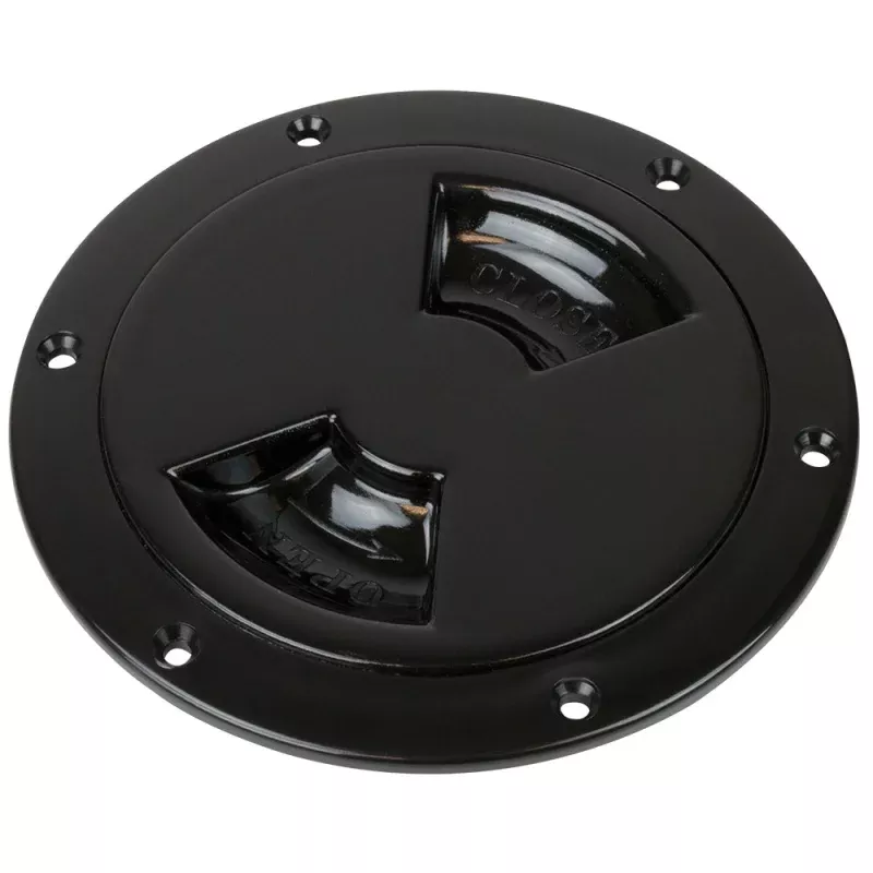 Sea-Dog Quarter-Turn Smooth Deck Plate w/Internal Collar – Black – 4