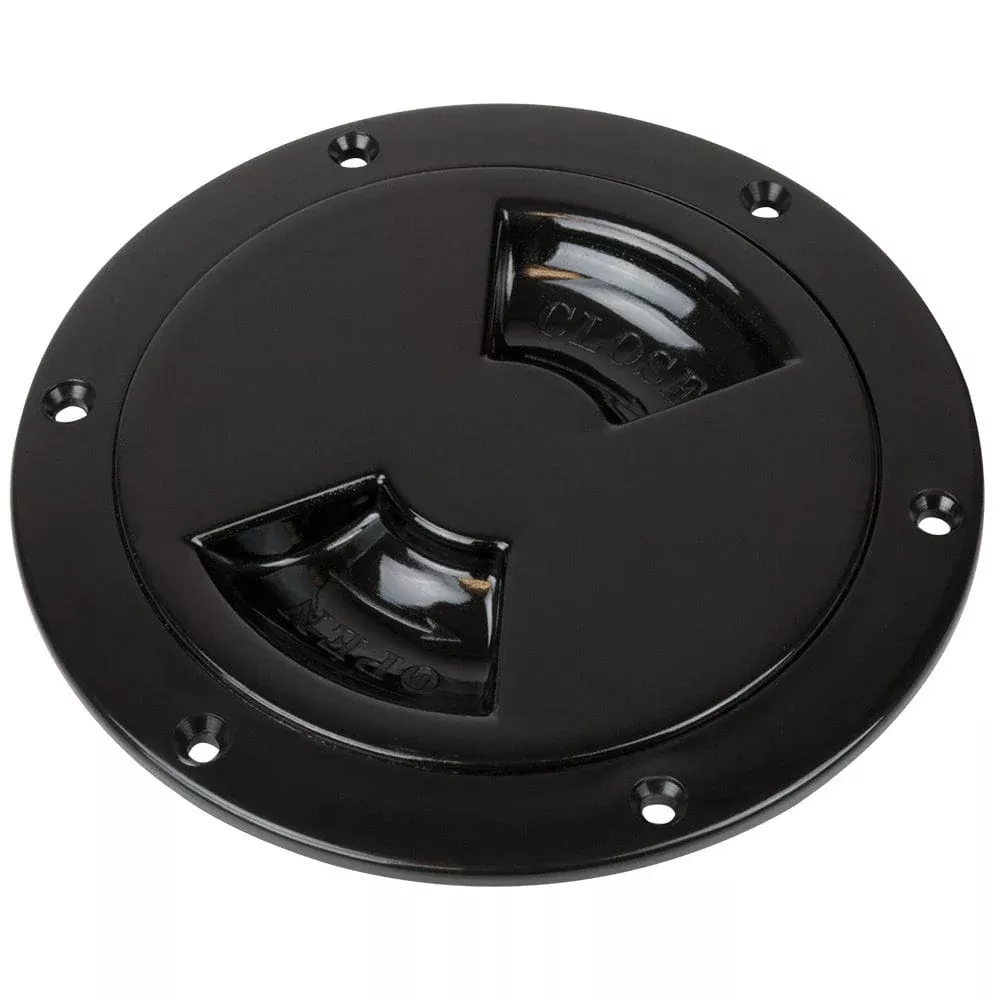 Sea-Dog Quarter-Turn Smooth Deck Plate w/Internal Collar – Black – 8