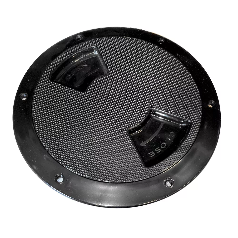 Sea-Dog Quarter-Turn Textured Deck Plate w/Internal Collar – Black – 6″ | 336367-1