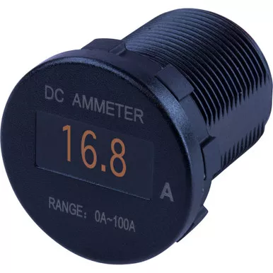 Sea-Dog Round OLED DC Amp Meter, 0 to 100 Amp