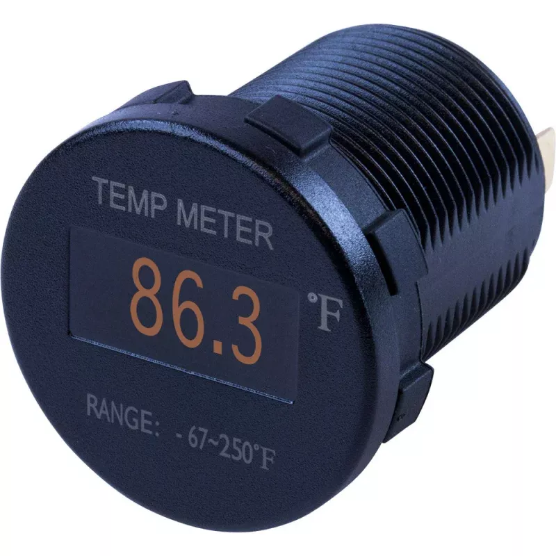 Sea-Dog Round OLED Temperature Meter Fahrenheit w/6′ Lead