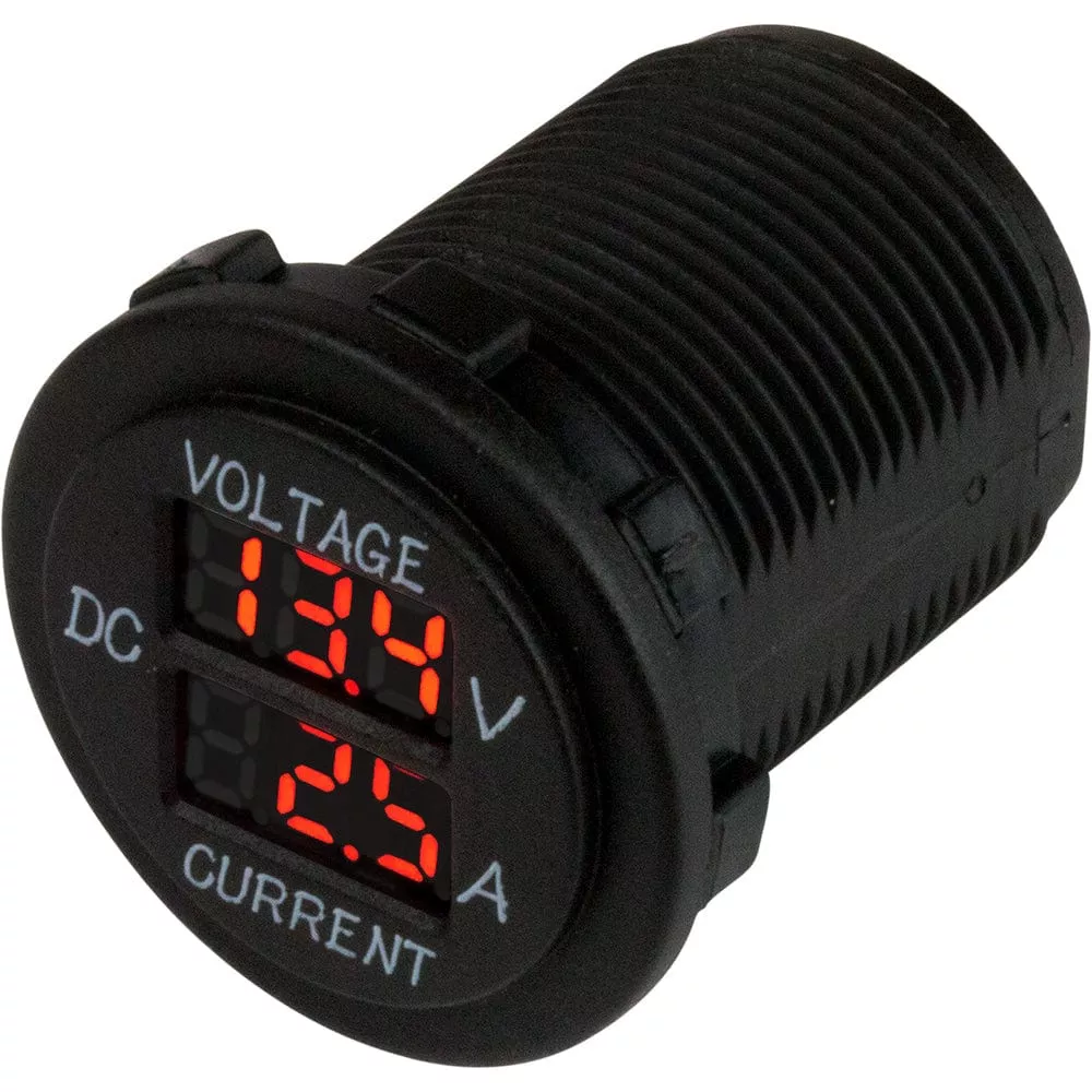 Sea-Dog Round Voltage & Amp Meter – 6V-30V & 0 Amp – 10 Amp Meter