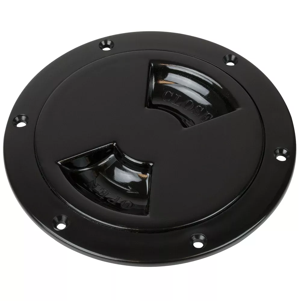 Sea-Dog Smooth Quarter Turn Deck Plate - Black - 6" - 336165-1