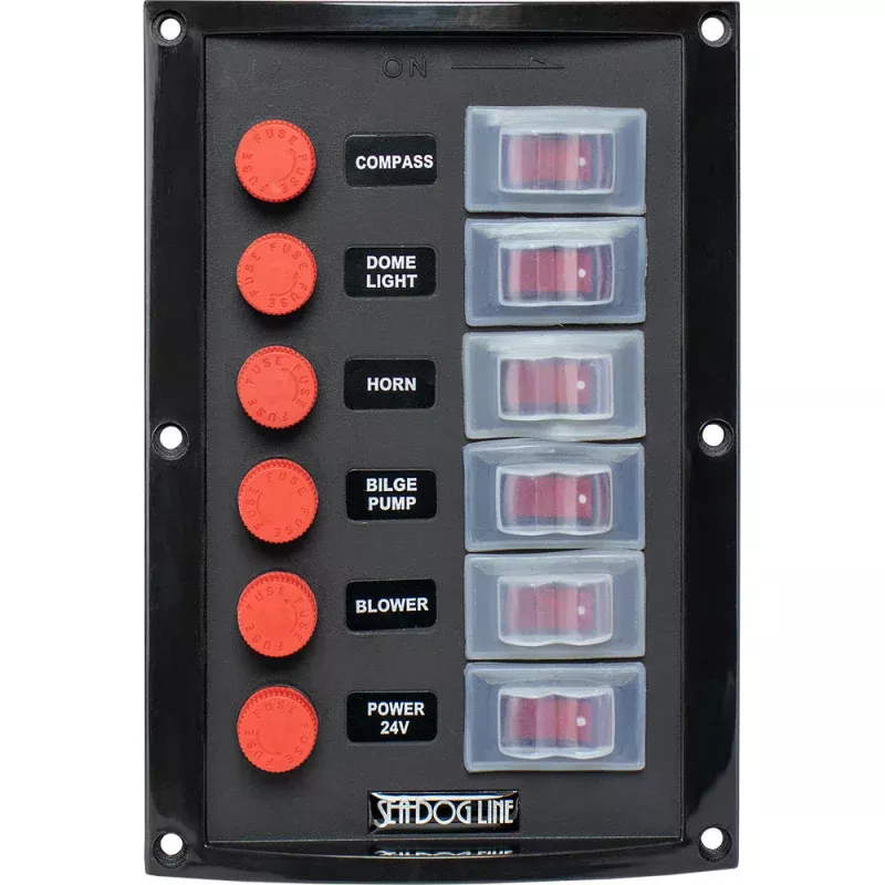 Sea-Dog Splash Guard Switch Panel Vertical – 6 Switch