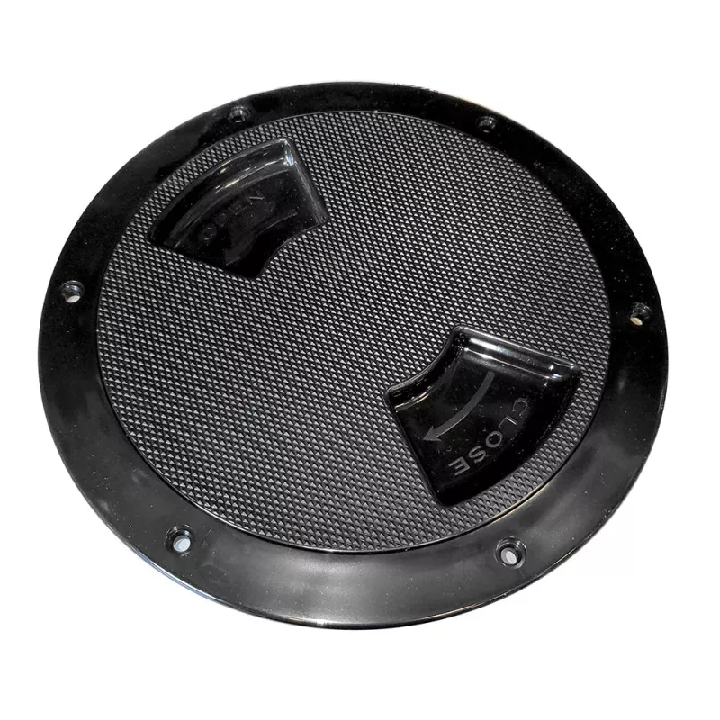 Sea-Dog Textured Quarter Turn Deck Plate – Black – 8
