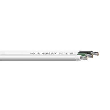 Sea-Dog White/Green/Black 14/3 Flat Triplex Wire, 100-Foot