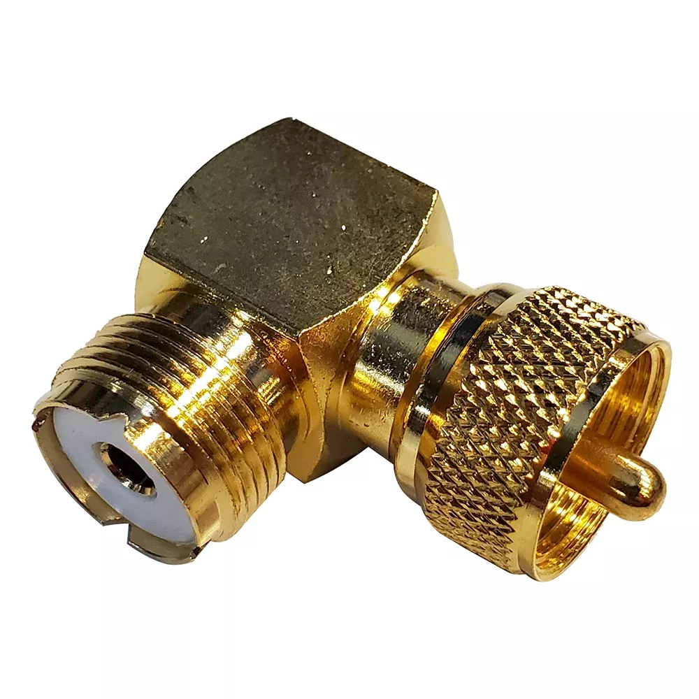 Shakespeare Right Angle Connector – PL-259 to SO-239 Adapter [RA-259-239-G]