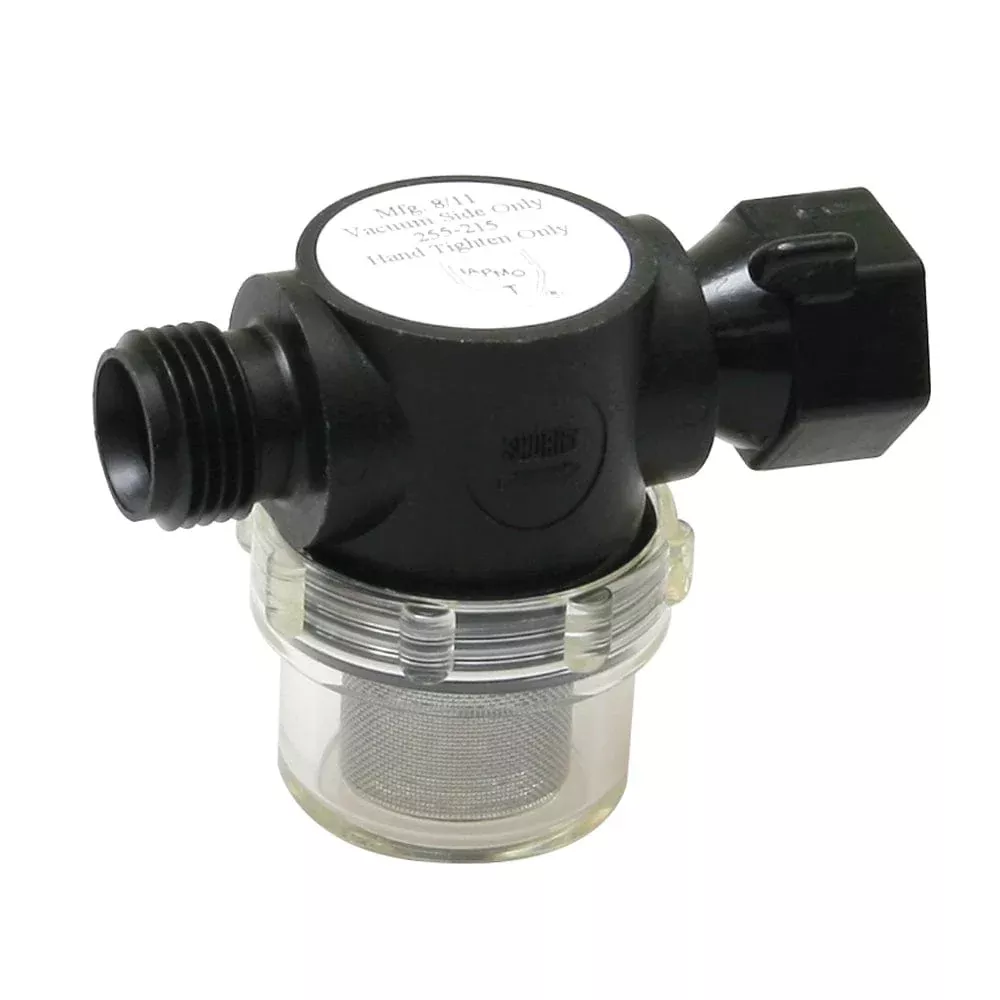 Shurflo by Pentair Swivel Nut Strainer – 1/2″ Pipe Inlet – Clear Bowl