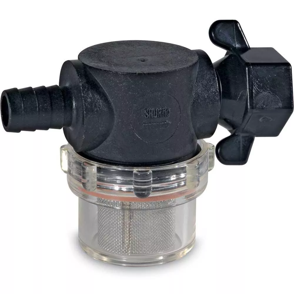 Shurflo Swivel Nut Strainer with 1/2" Barb Inlet