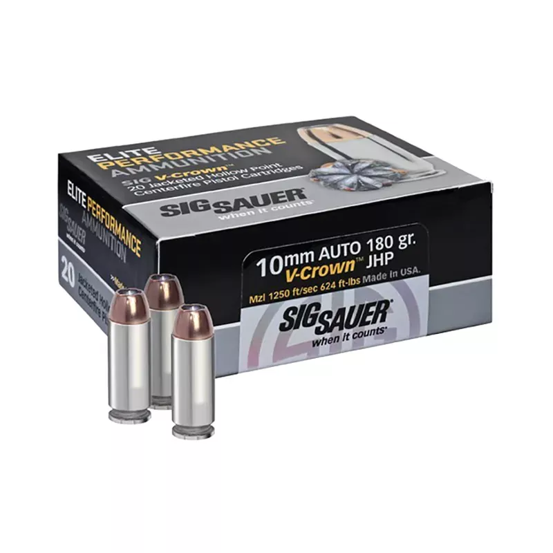 Sig Sauer 10mm 180 Gr. Elite V-Crown JHP 20 per Box