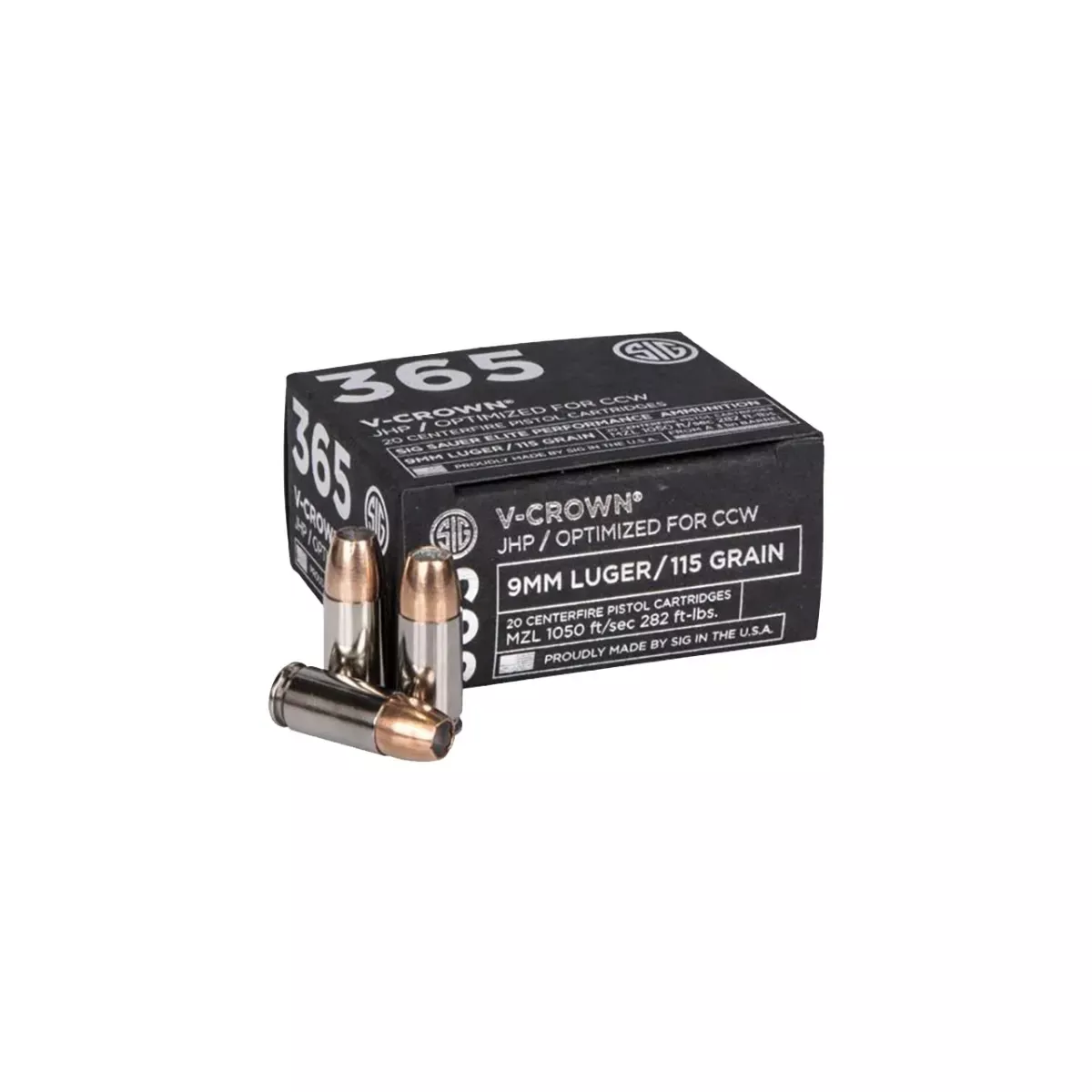 Sig Sauer Elite V-Crown 365 9mm 115 Gr. JHP 20/Box