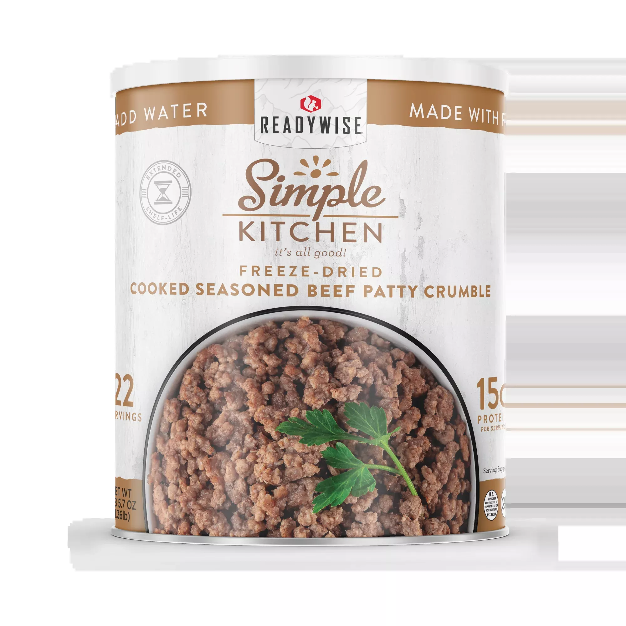 Simple Kitchen FD Seasoned Beef Patty Crumbles – 22 Serving Can
