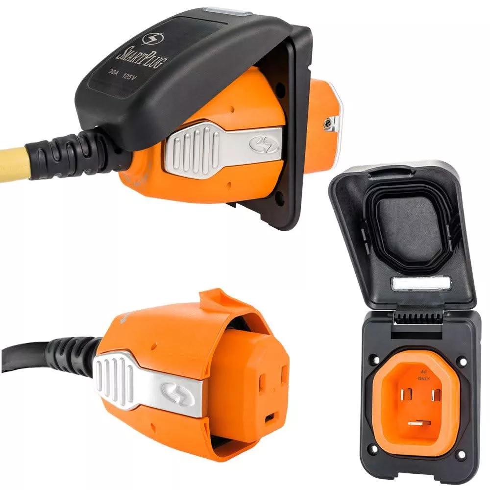 SmartPlug 30 Amp Connector & Non Metallic Inlet - Black - B30ASSYPB