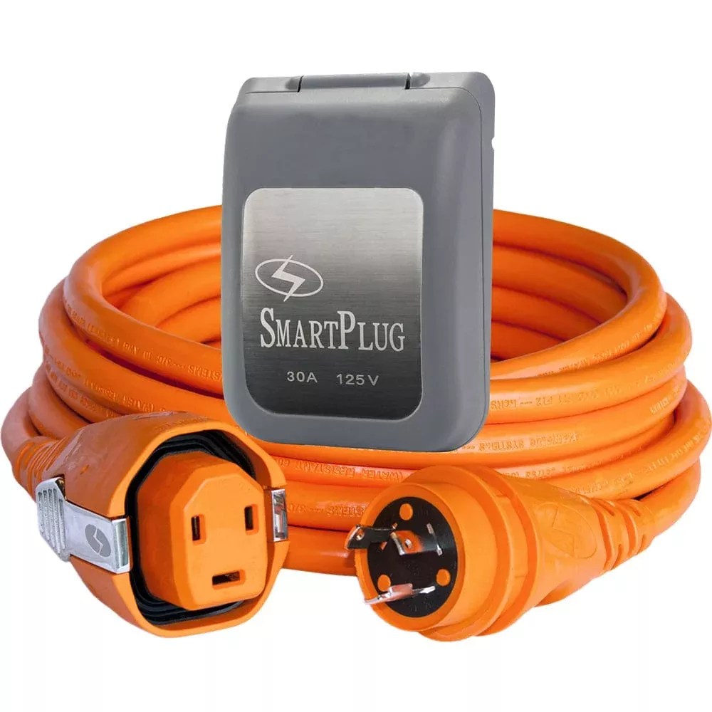 SmartPlug 30 Amp Dual Configuration 50′ Cordset w/Tinned Wire &Twist-Type Connector & 30 Amp Non-Metallic White Inlet