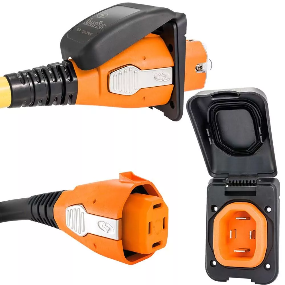 SmartPlug 50 Amp Connector & Non Metallic Inlet - Black - B50ASSYPB