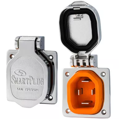 SmartPlug 50 Amp Male Inlet with Cover Stainless Steel