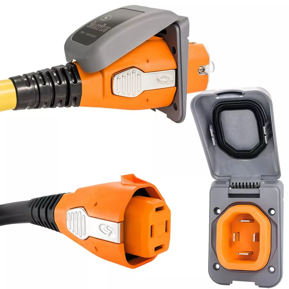 SmartPlug 50 Amp Non Metallic Gray Inlet & Plug Combo – Boat & RV