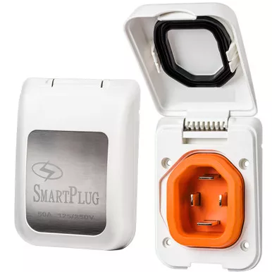 SmartPlug 50 Amp White Non-Metallic Inlet Cover