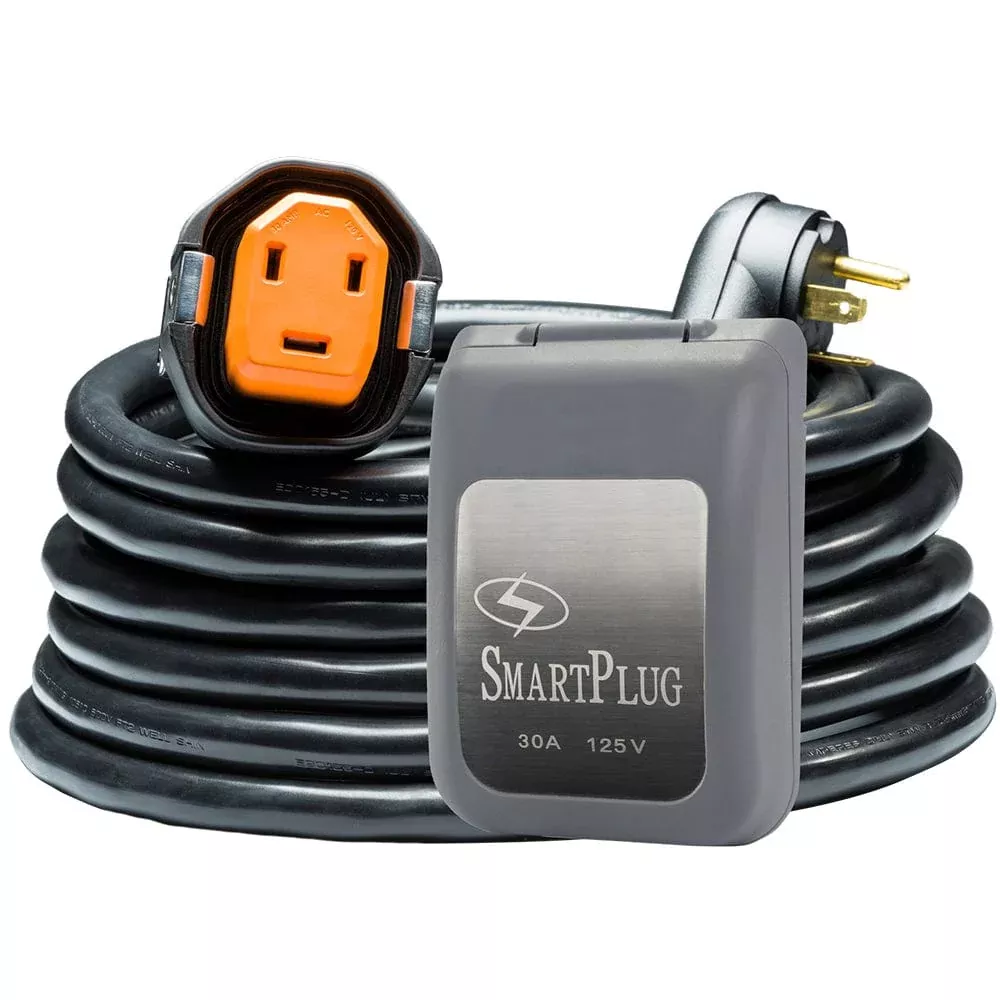 SmartPlug RV Kit 30 Amp 30′ Dual Configuration Cordset – Black (SPX X Park Power) & Non Metallic Inlet – Black